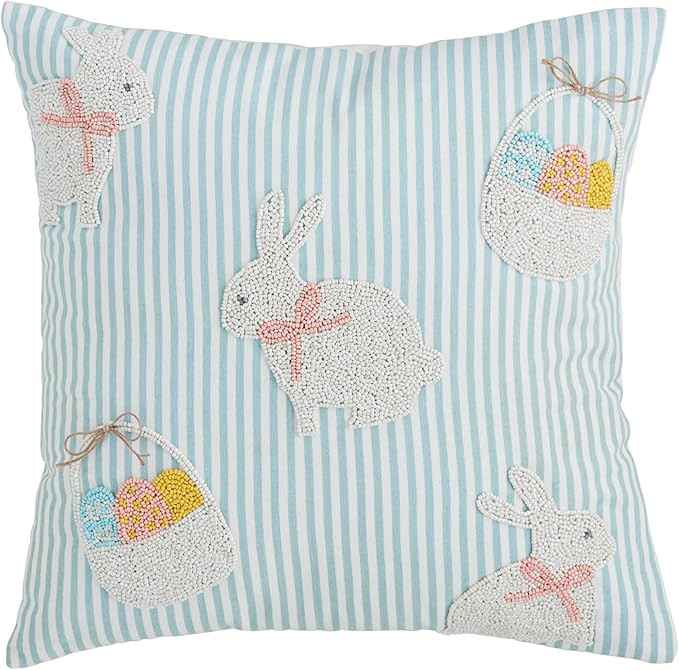Mud Pie Basket Bunny Easter Pillow; | Amazon (US)