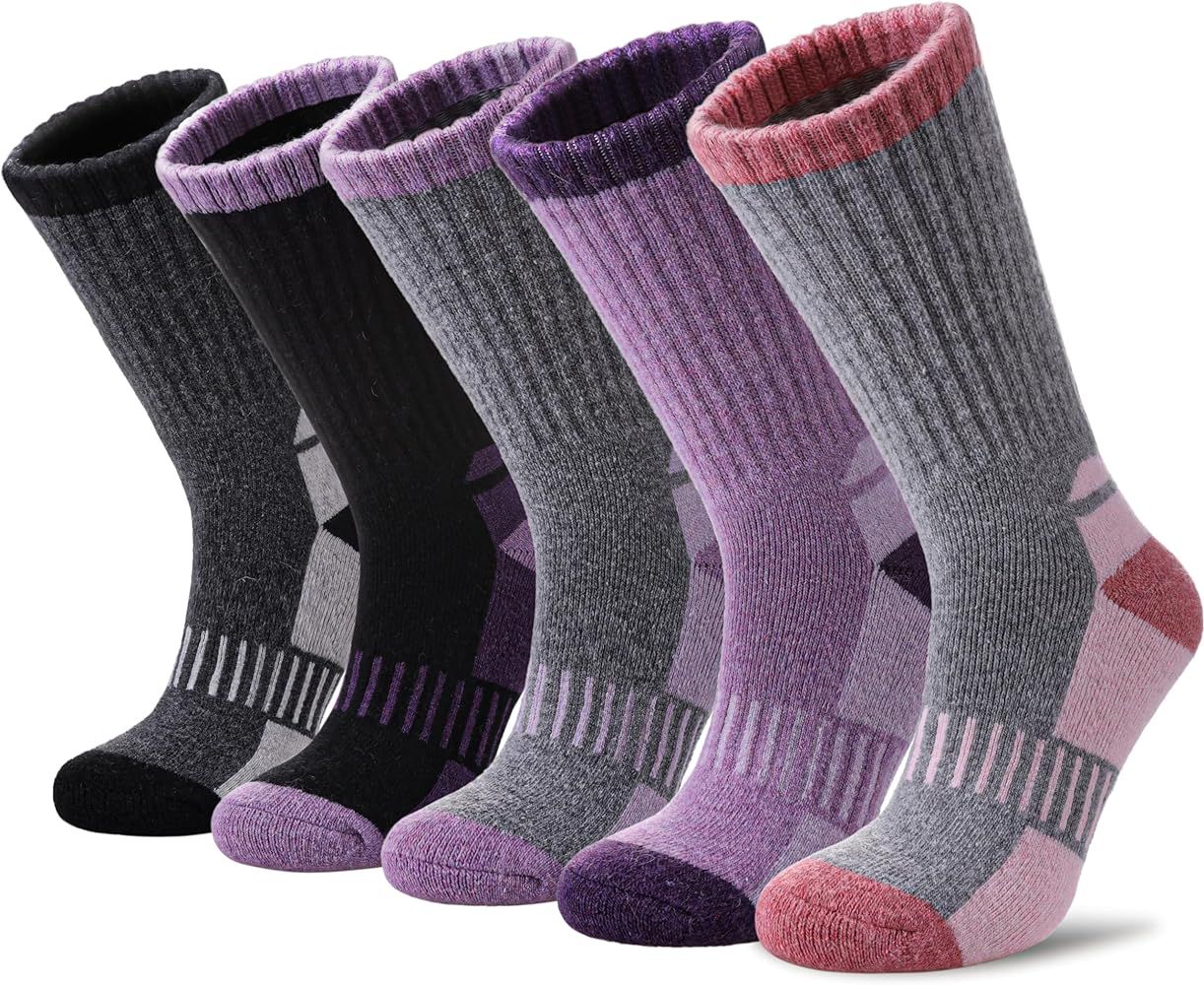 Merino Wool Hiking Socks for Womens Thermal Warm Winter Boot Crew Cushion Cozy Thick Work Gift So... | Amazon (US)