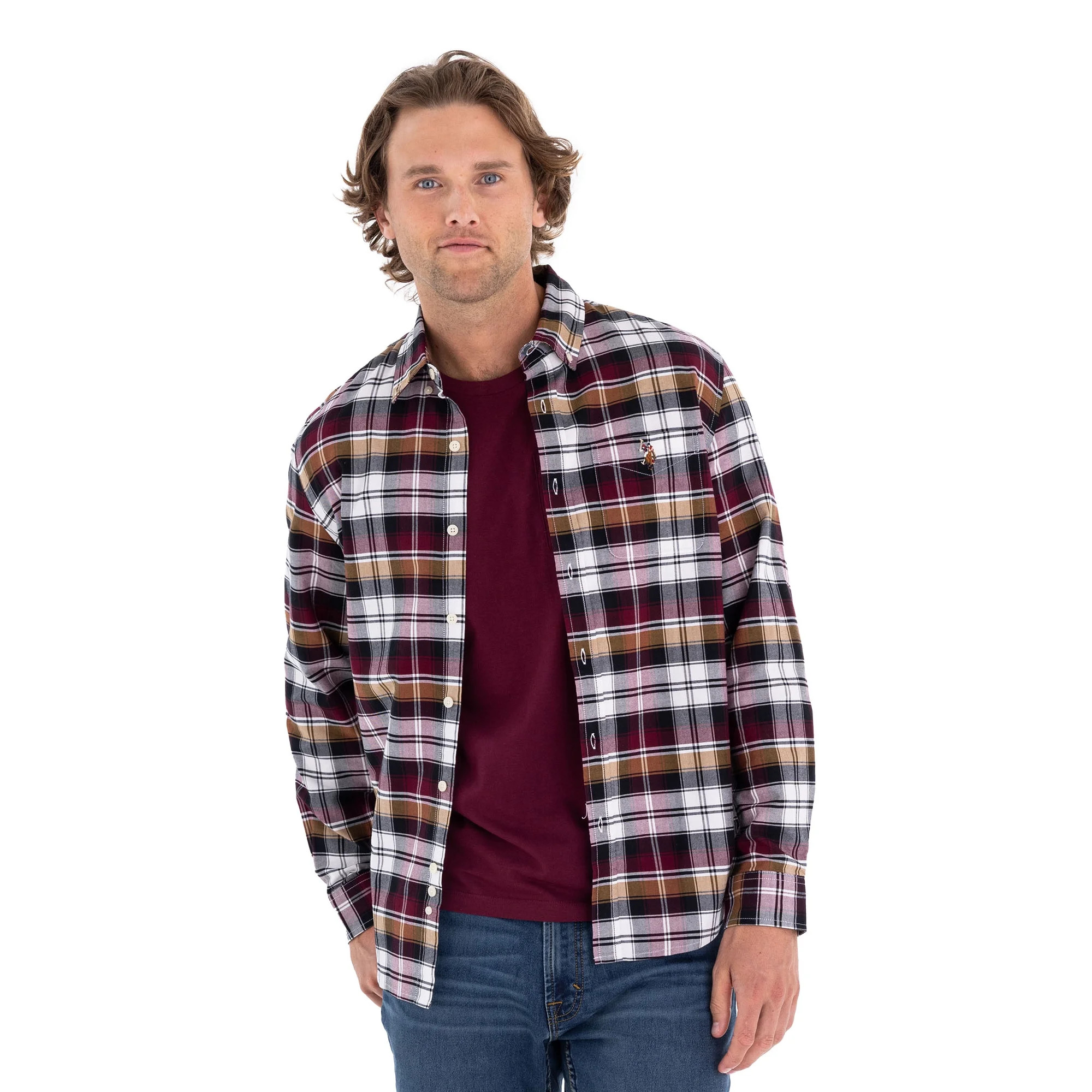 U.S. Polo Assn. Men's Long Sleeve Buttondown Shirt | Walmart (US)