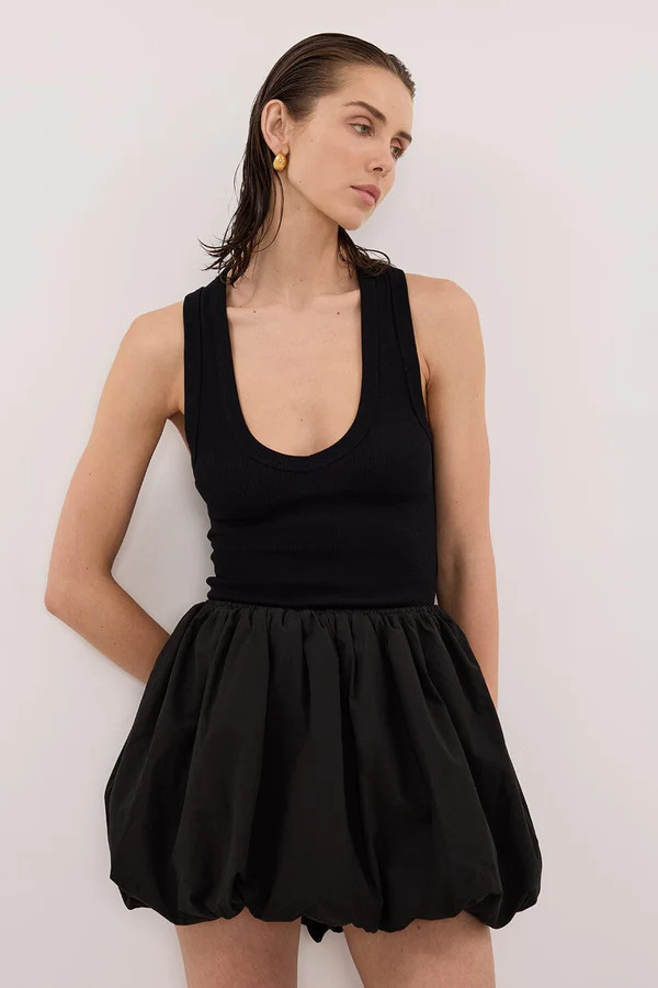 STEVIE BLACK BUBBLE MINI SKIRT | DISSH