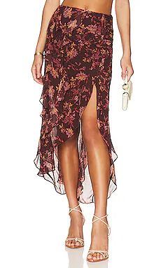 Free People Flounce Around Maxi Skirt in Dark Combo from Revolve.com | Revolve Clothing (Global)