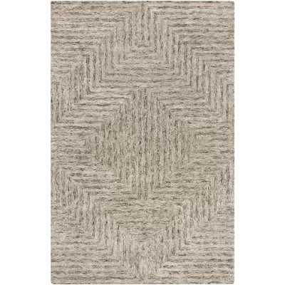 Elen Handmade Tufted Wool Taupe Area Rug | Wayfair North America