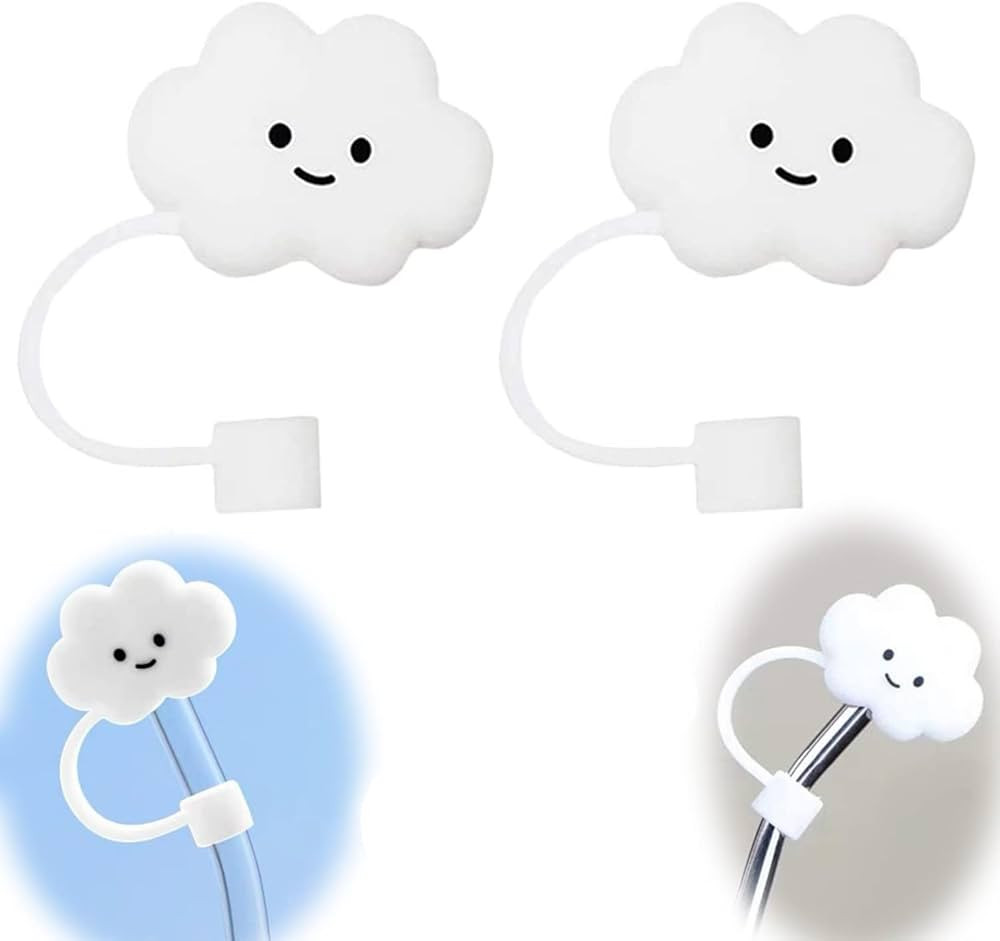 2Pcs Straw Tips Cover Straw Covers Cap for Reusable Straws Cloud Shape Straw Protector for 6-8mm ... | Amazon (US)