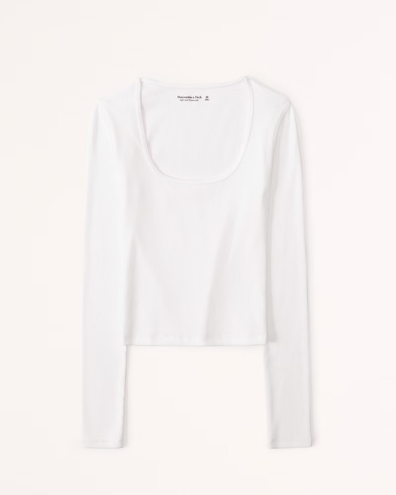 Essential Long-Sleeve Squareneck Top | Abercrombie & Fitch (US)
