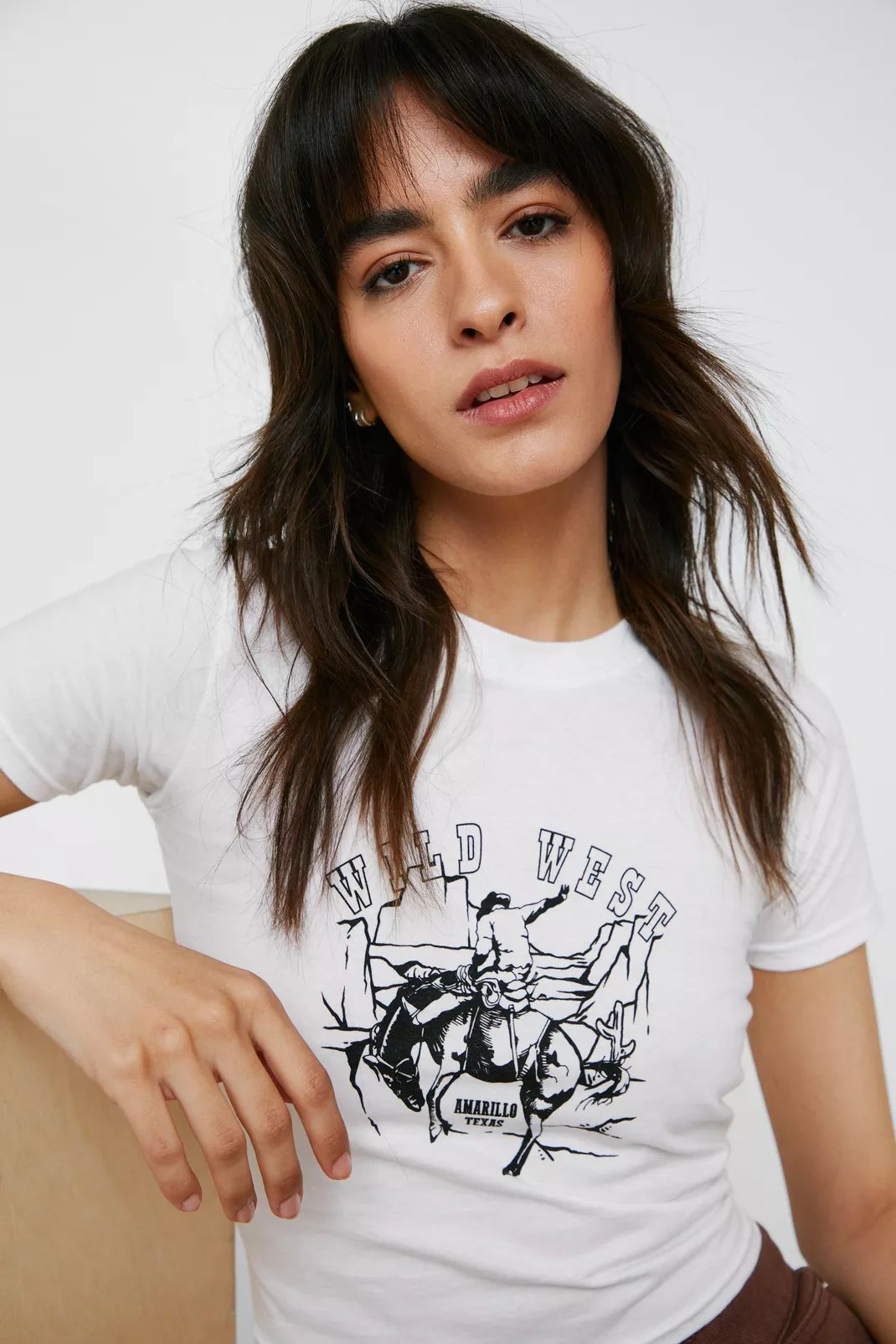Wild West Graphic Fitted T-Shirt | NastyGal (UK, IE)