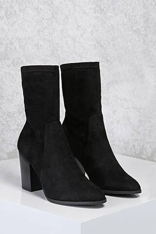 Faux Suede Sock Booties | Forever 21 (US)