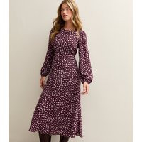 Women's Purple Floral Print Midi Dress New Look | New Look (UK)