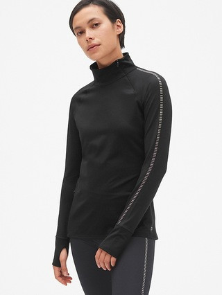 GapFit Winterbrush Asymmetrical Half-Zip Reflective Stripe Pullover | Gap US