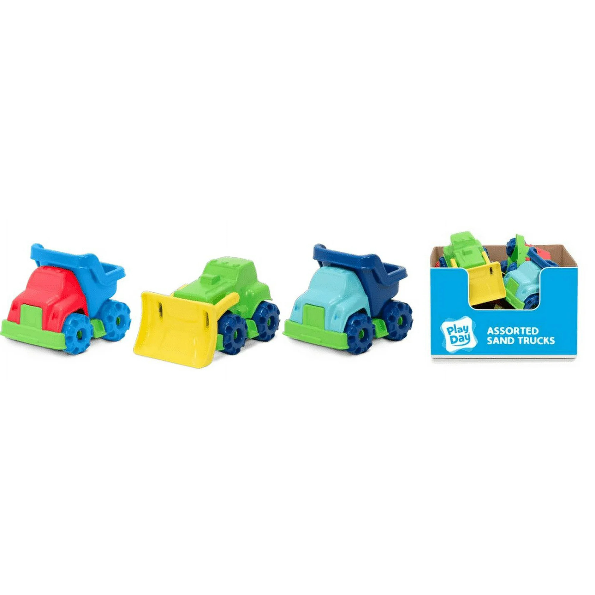 Play Day Durable Kids Assorted Plastic Sand Trucks, Multicolor | Walmart (US)