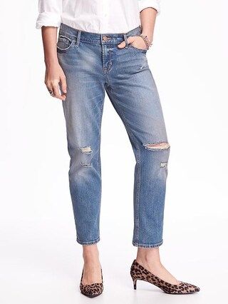 Old Navy Boyfriend Mid Rise Straight Ankle Jeans For Women Size 10 Regular - Salt point | Old Navy US