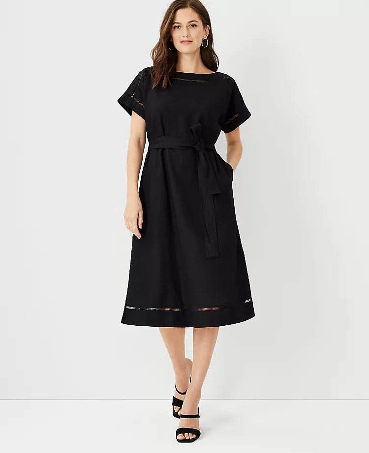 Cutout Linen Blend Shift Dress | Ann Taylor (US)