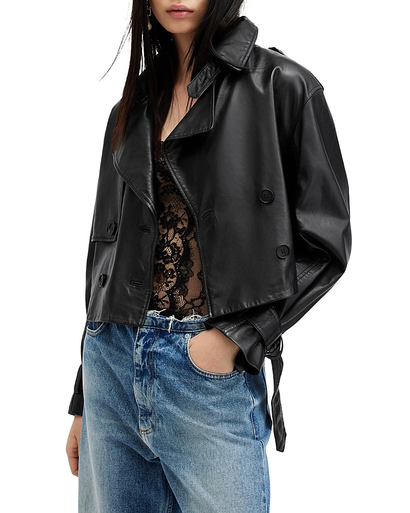 Allsaints Hendry Leather Cropped Trench Coat | Bloomingdale's (US)