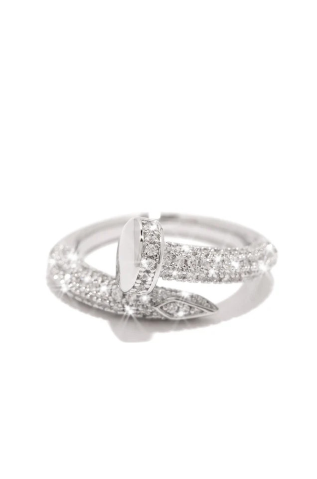 Dream Girl Embellished Nail Ring - Silver | MISS LOLA