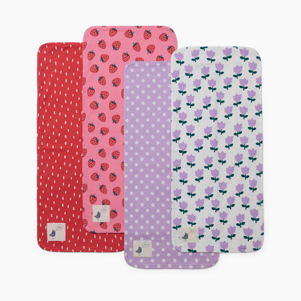 Small Story Burp Cloth (4 Pack) in Berry Sweet | Babylist