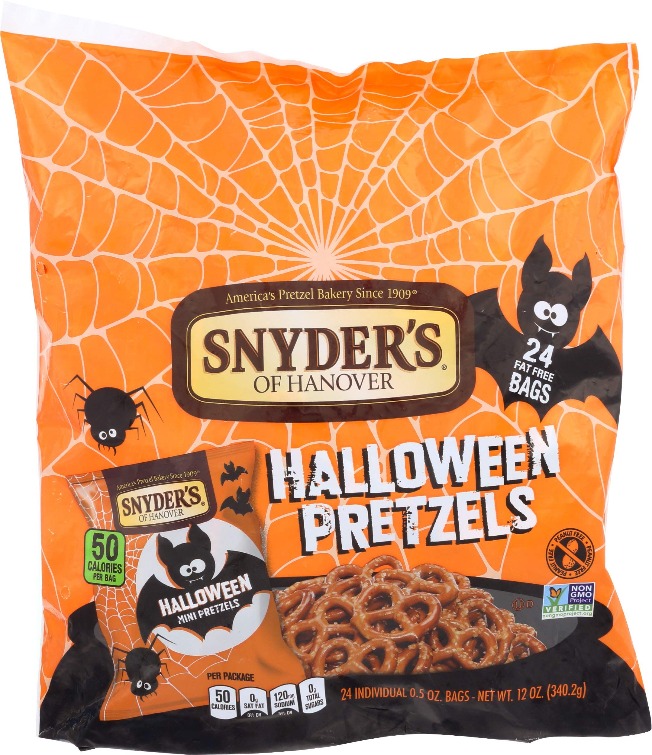 Snyder's of Hanover Mini Pretzels, Halloween Trick-or-Treat Snack Sack, 24 Ct | Amazon (US)