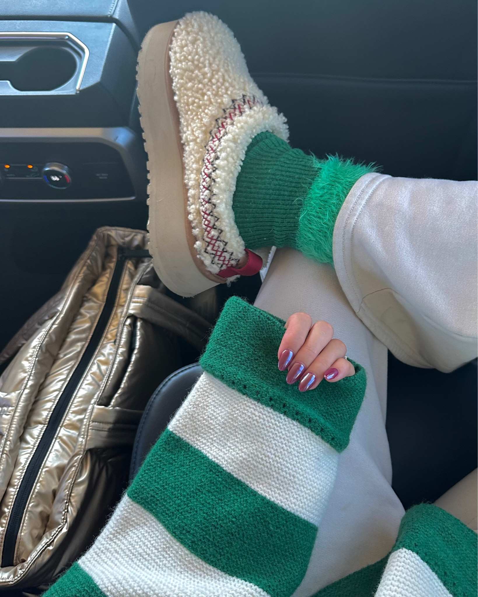 Striped sweater is EE:SOME, but bought from Adair in Charlotte - they have the best pieces!! Pants from Abercrombie & socks from Calzedonia 💚 the greens scream fall/winter and I love it sssm #falltransitional #oversized #comfy

#LTKHoliday #LTKGiftGuide #LTKSeasonal