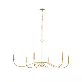 Arrington 6-Light Rubbed Brass Chandelier with No Shade 2301-63RB - The Home Depot | The Home Depot