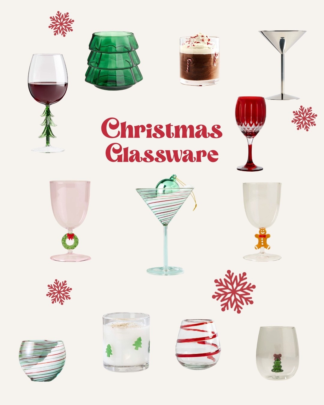 Christmas wine glasses, martini glasses and fun festive glassware!


#LTKHoliday #LTKParties #LTKHome