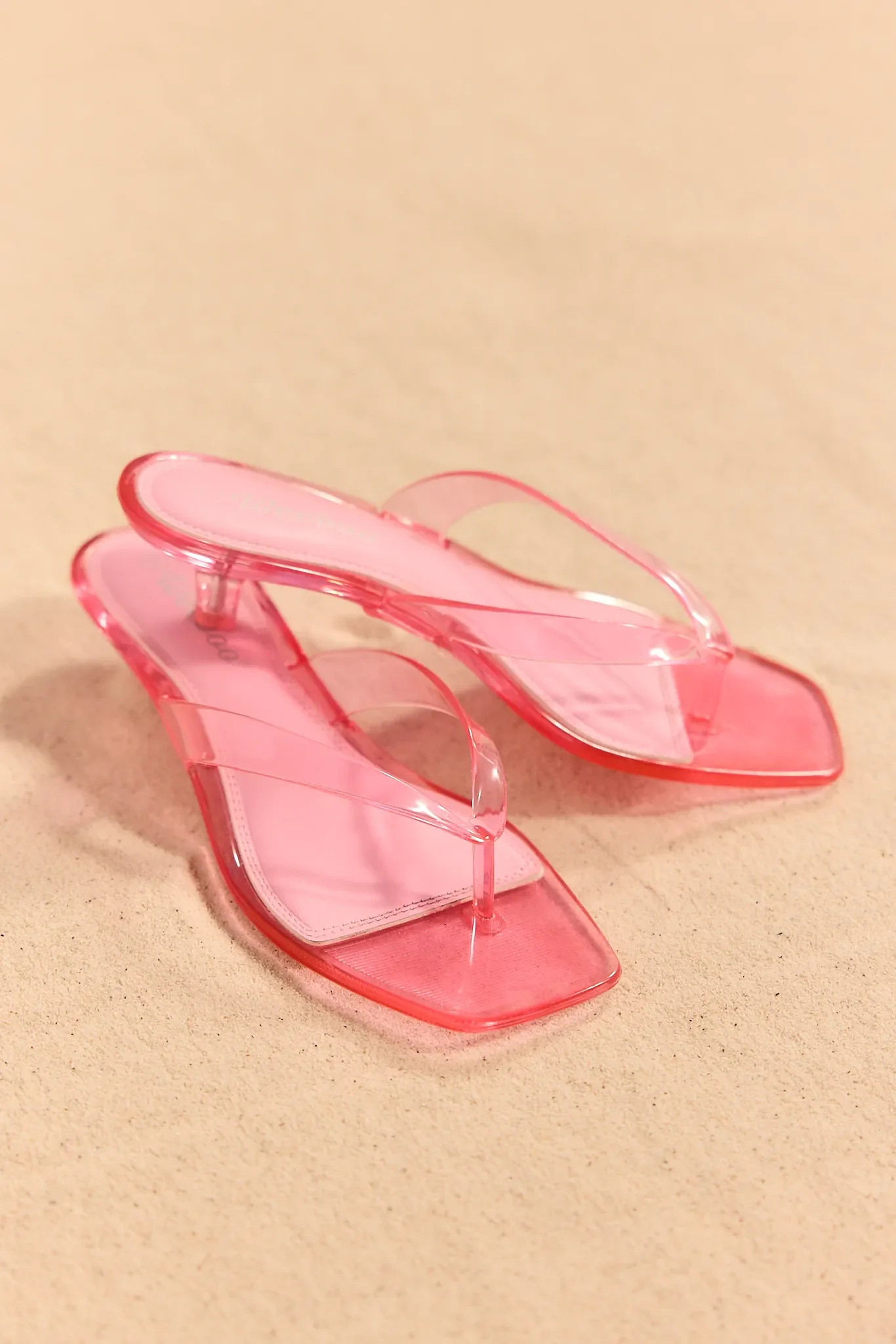 Vickie Pink Jelly Kitten Heels | Avara