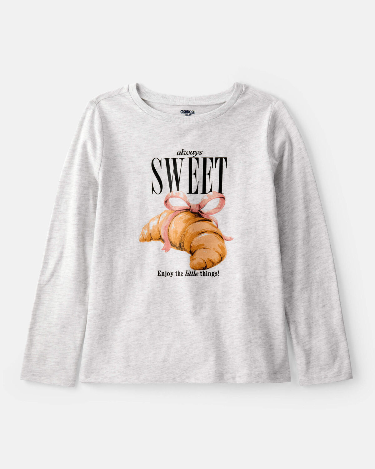 Girls Always Sweet Long-Sleeve Graphic Tee - Grey | Carter's Inc