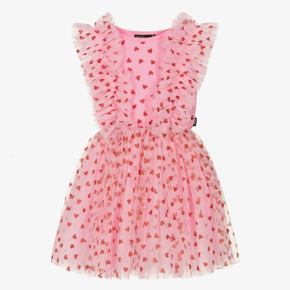 Girls Pink Tulle Heart Dress | Childrensalon