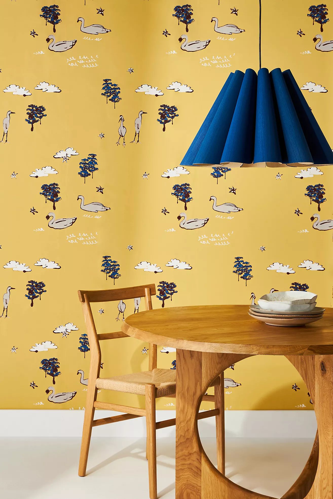 Birds At The Pond Wallpaper | Anthropologie (US)