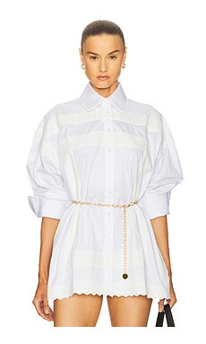 Helsa The Summer Overshirt With Vintage Swiss Embroidery in White from Revolve.com | Revolve Clothing (Global)