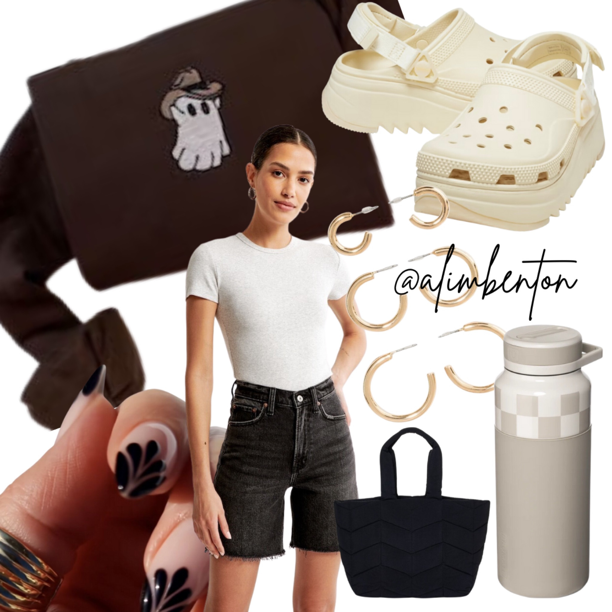 Fall wish list 🤎 warm fall. Fashion. Spooky season. Fall fashion inspo. Water bottle. Puffy tote. Ghosts. Nails. Earrings. Crew neck. 

#LTKSeasonal