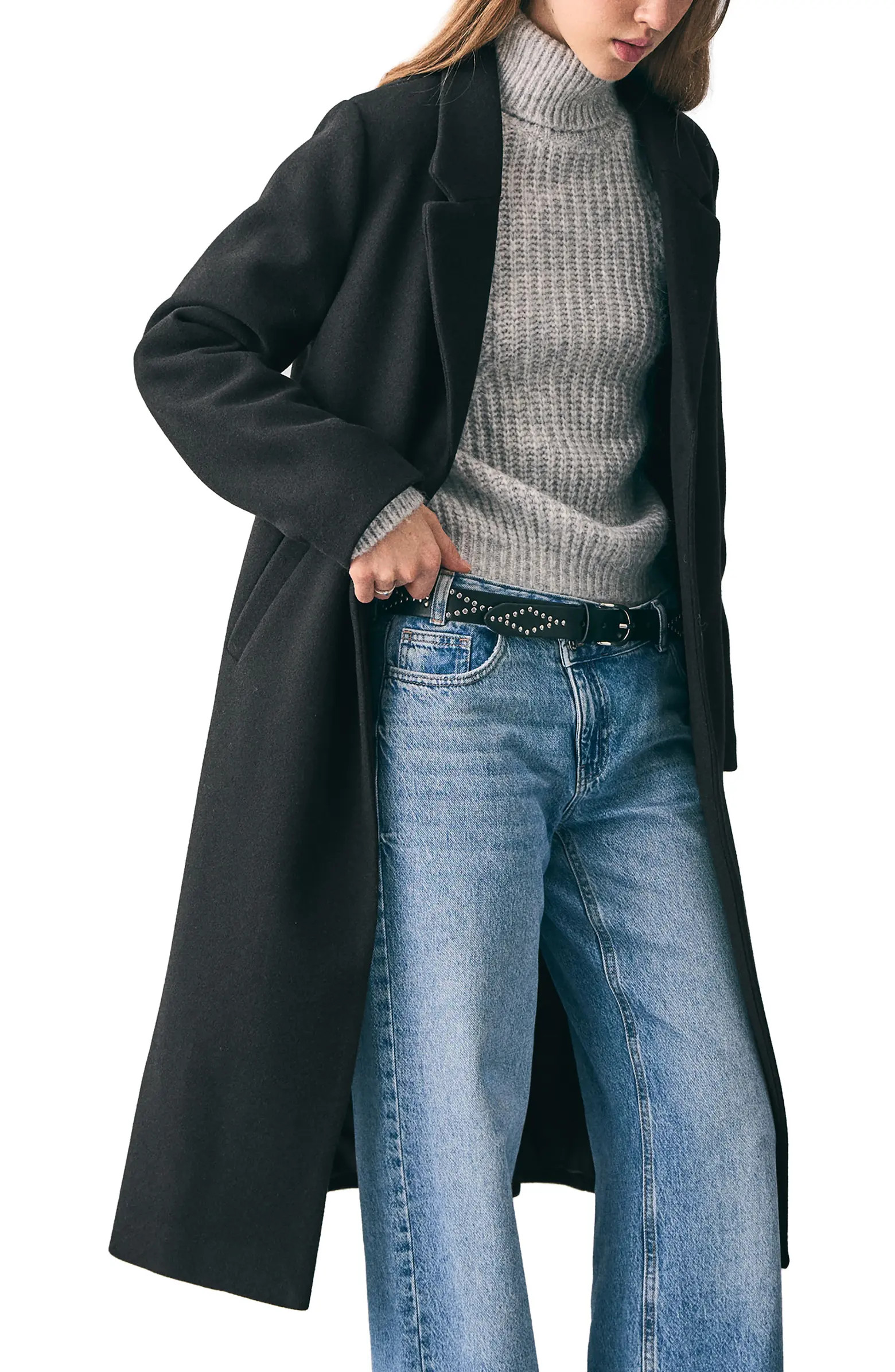 MANGO TEEN Longline Coat | Nordstrom | Nordstrom