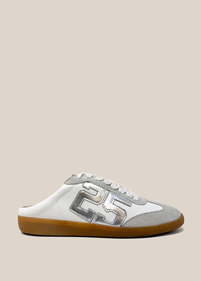 Open 25 Silver Backless Sneaker Mule | SHU by Shushop | SHUSHOP