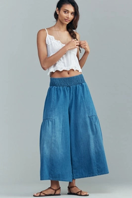 The Reese High-Rise Crop Wide-Leg Pull-On Jeans by Pilcro | Anthropologie (US)