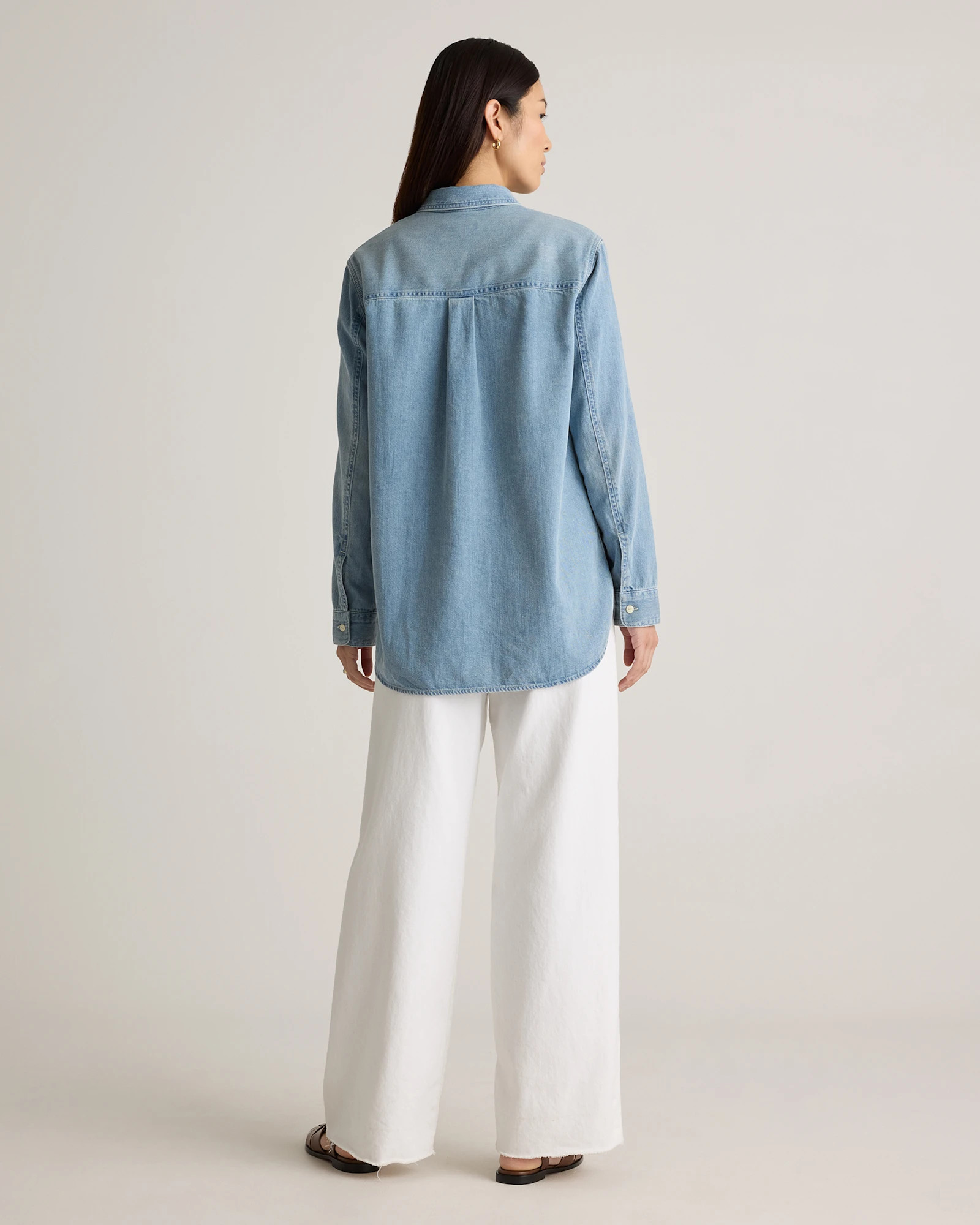 Distressed Denim Oversized Shirt | Quince