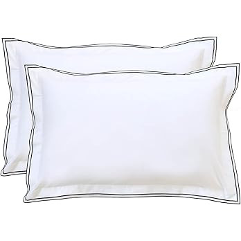Set of 2 Elegant Embroidery Pillowcases, King Size, 100% Cotton - White Good Feeling Shams, Elega... | Amazon (US)