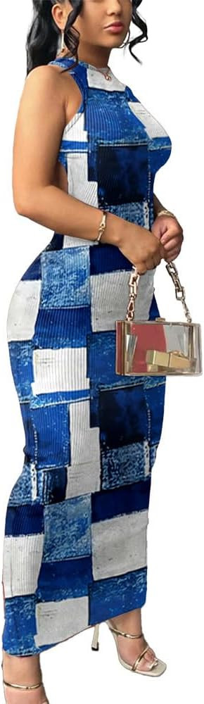 Nimsruc Women Summer Sexy Bodycon Maxi Dress Casual Long Dresses | Amazon (US)