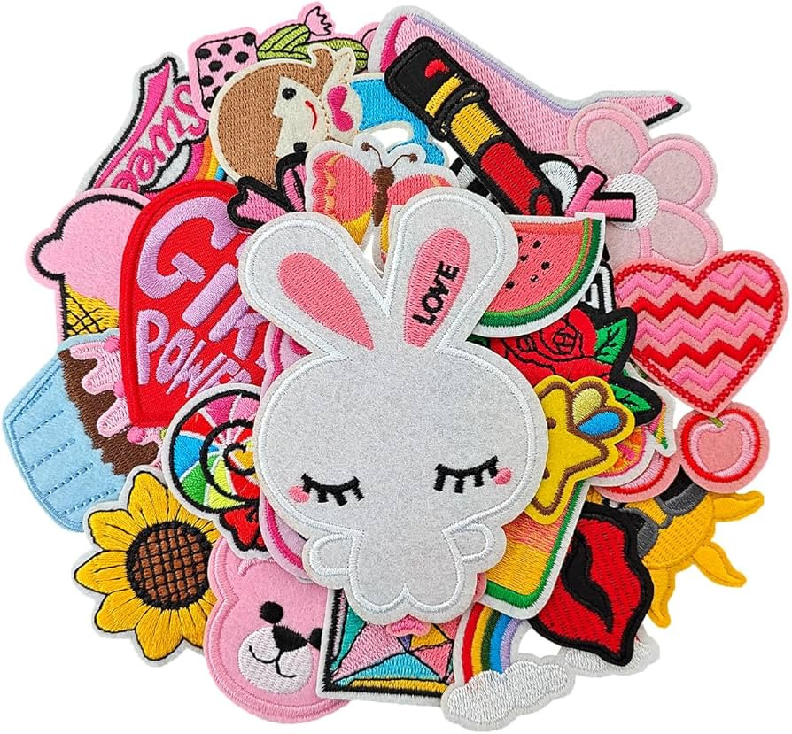 TXSN Iron on Patches for Girls, Assorted Embroidered Iron on/Sew on Decorative Applique Patches f... | Amazon (US)