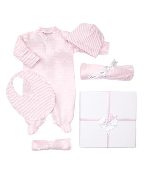 Simple Stripes Pink 5PC Gift Set w/ Gift Box | Kissy Kissy