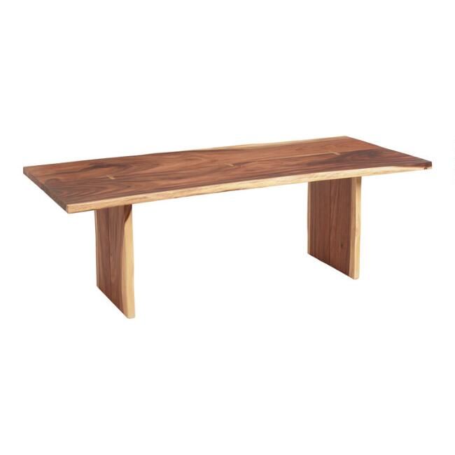 Rustic Pecan Live Edge Wood Sansur Dining Table | World Market