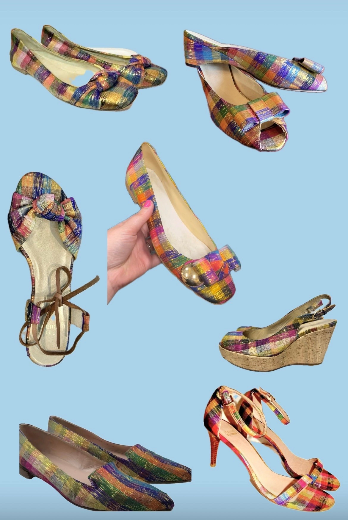 Lots of vintage Stuart Weitzman shoes with the most fun metallic bold plaid

#LTKSeasonal #LTKShoeCrush #LTKSummerEdit