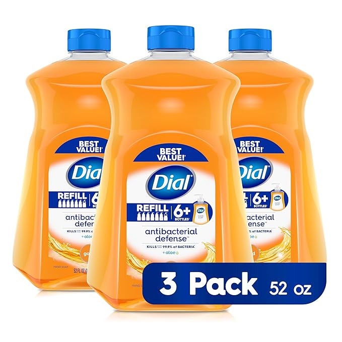 Dial Antibacterial Liquid Hand Soap Refill, Gold, 52 fl oz (Pack of 3) | Amazon (US)