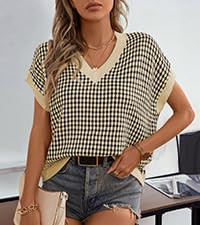 Dokotoo Womens Summer Tops Dressy Casual Crewneck Short Sleeve Shirts Solid Hollow Out Knit Loose... | Amazon (US)
