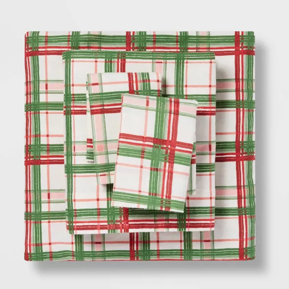 Holiday Pattern Flannel Sheet Set - Threshold™ | Target