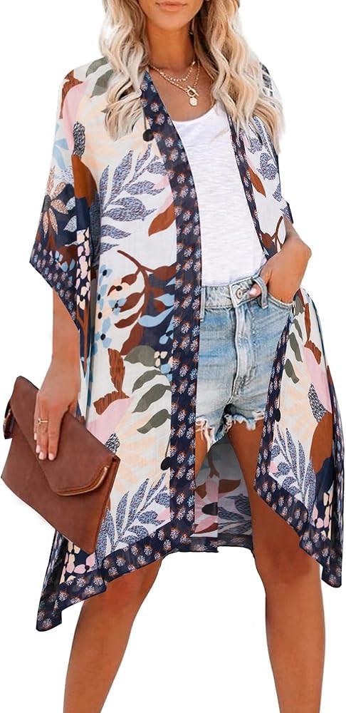 Moss Rose Women Summer Bikini Kimono Bathing Suit Cover Ups for Swimwear | Amazon (US)