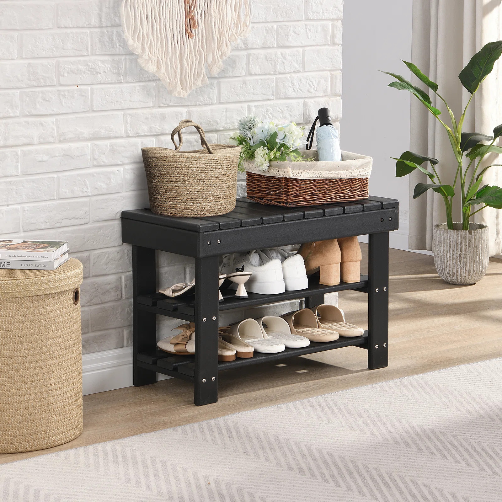 Ebern Designs Belem HDPE Storage Bench & Reviews | Wayfair | Wayfair North America
