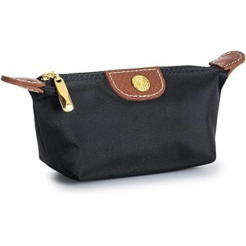 Womens Unique Change Purse Vintage Nylon Zip Coin Wallet Mini Bag (Black) | Amazon (US)