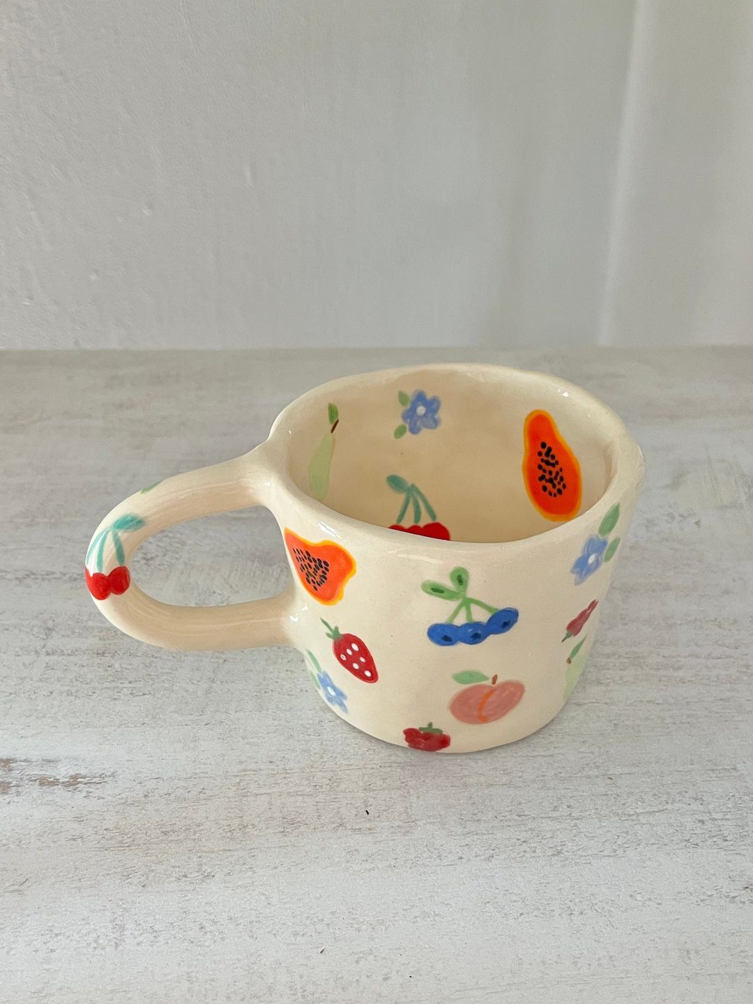 PREORDER: Fruit Handmade Ceramic Mug-handmade Ceramic Mug,fruit Mug,handmade Mug,cute Handmade Mu... | Etsy (US)