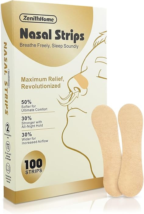 Nasal Strips 100 Count, Upgraded Softer & Stronger for Snoring Relief and Snoring Solution, Extra... | Amazon (US)