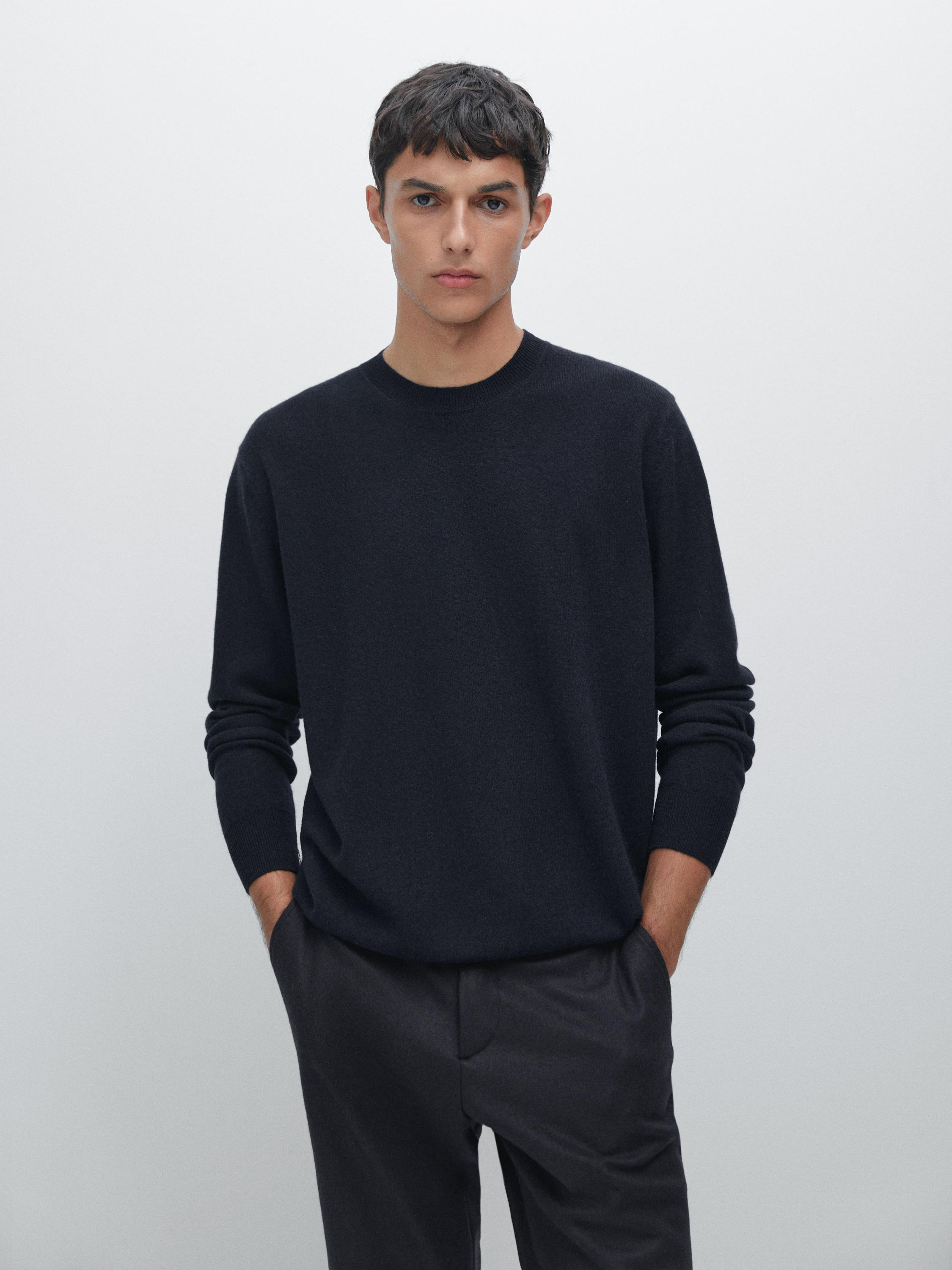 Pullover Wollmischgewebe Rundausschnitt | Massimo Dutti DE