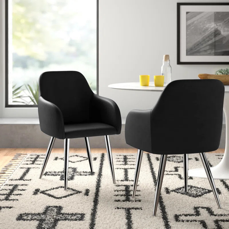 Agostini Dining Chair, Side, Upholstered, Kitchen, Dining Room, Pu Leather Look (Set of 2) | Wayfair North America
