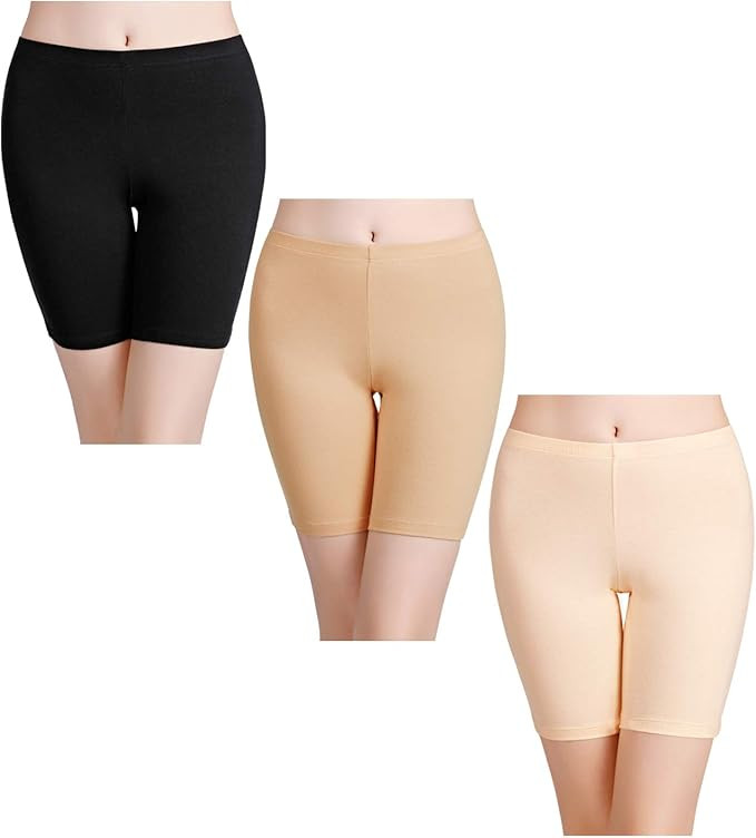 wirarpa Women's Anti Chafing Cotton Underwear Boy Shorts Long Leg Boyshorts Panties 3 Pack | Amazon (US)
