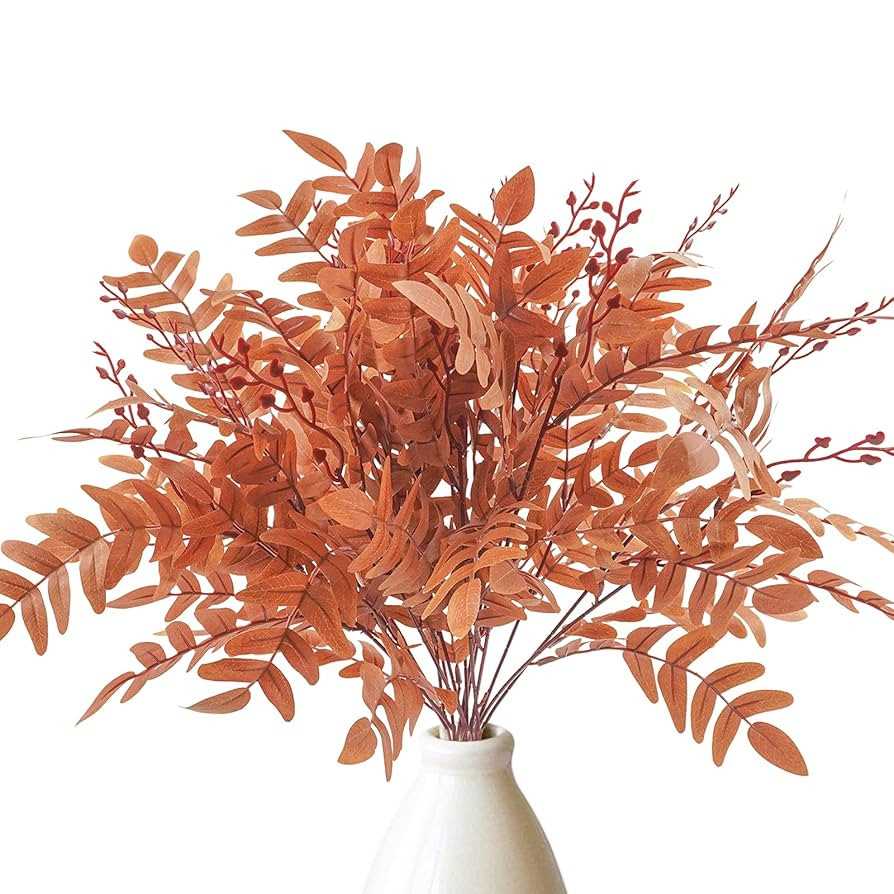 3pcs Artificial Greenery Stems Fake Ferns Plants Outdoor 21.6in Fall Leaves Shrubs Bushes for Hom... | Amazon (US)